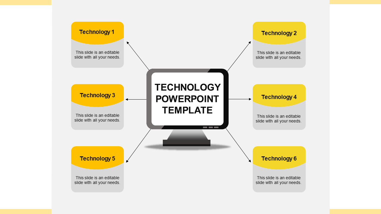 Effective Six node Technology PowerPoint Templates