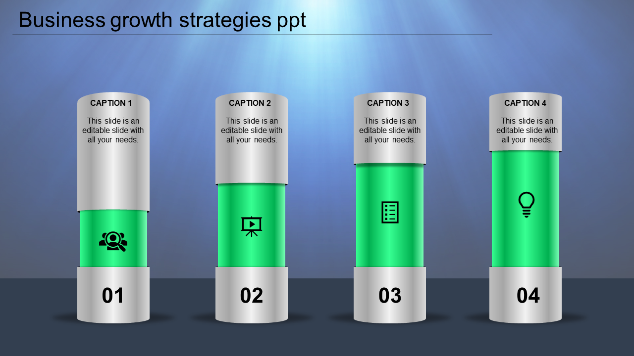 Modern Business Growth Strategies PPT Template & Google Slides