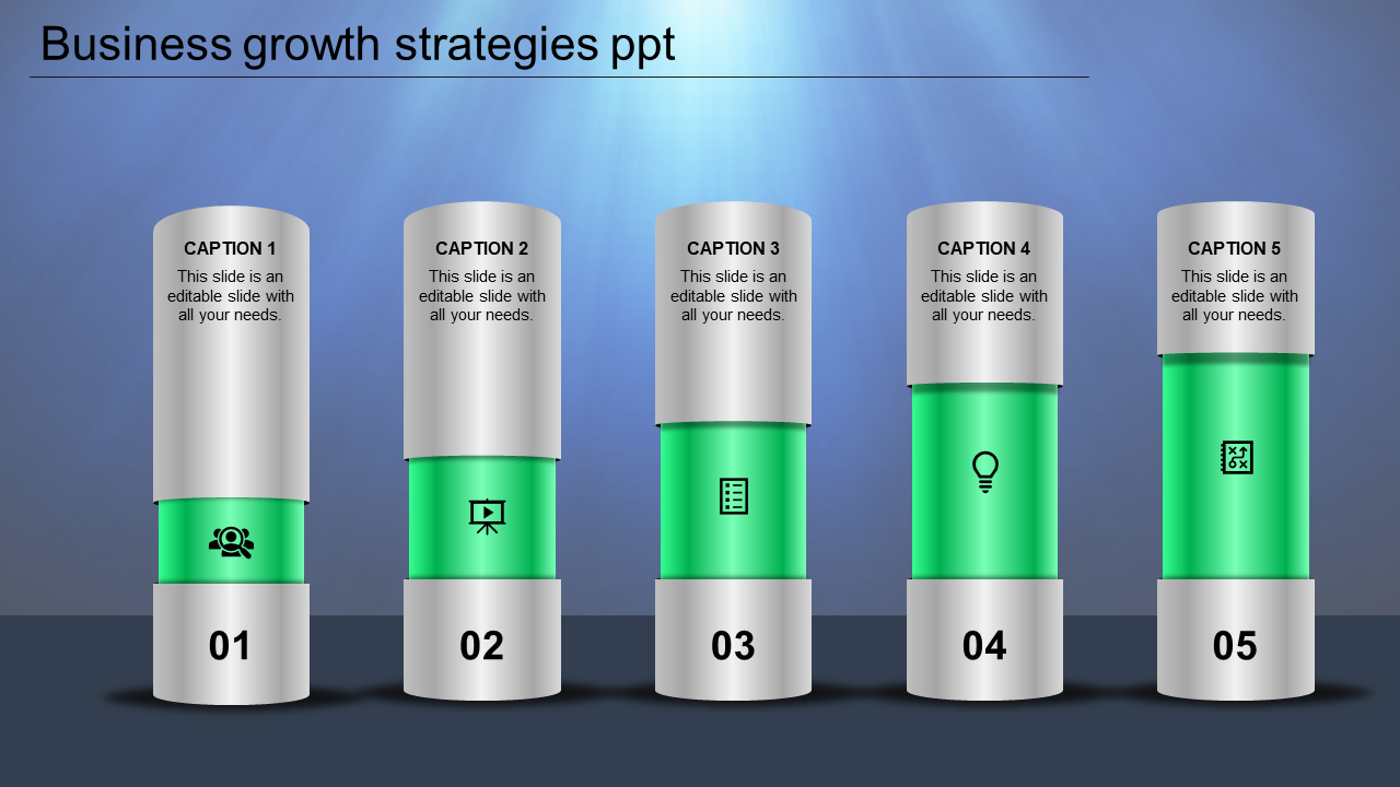 Business Growth Strategies PPT Template And Google Slides