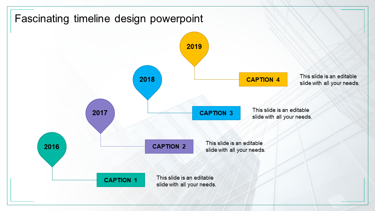 Timeline Design PowerPoint Template for Structured Planning