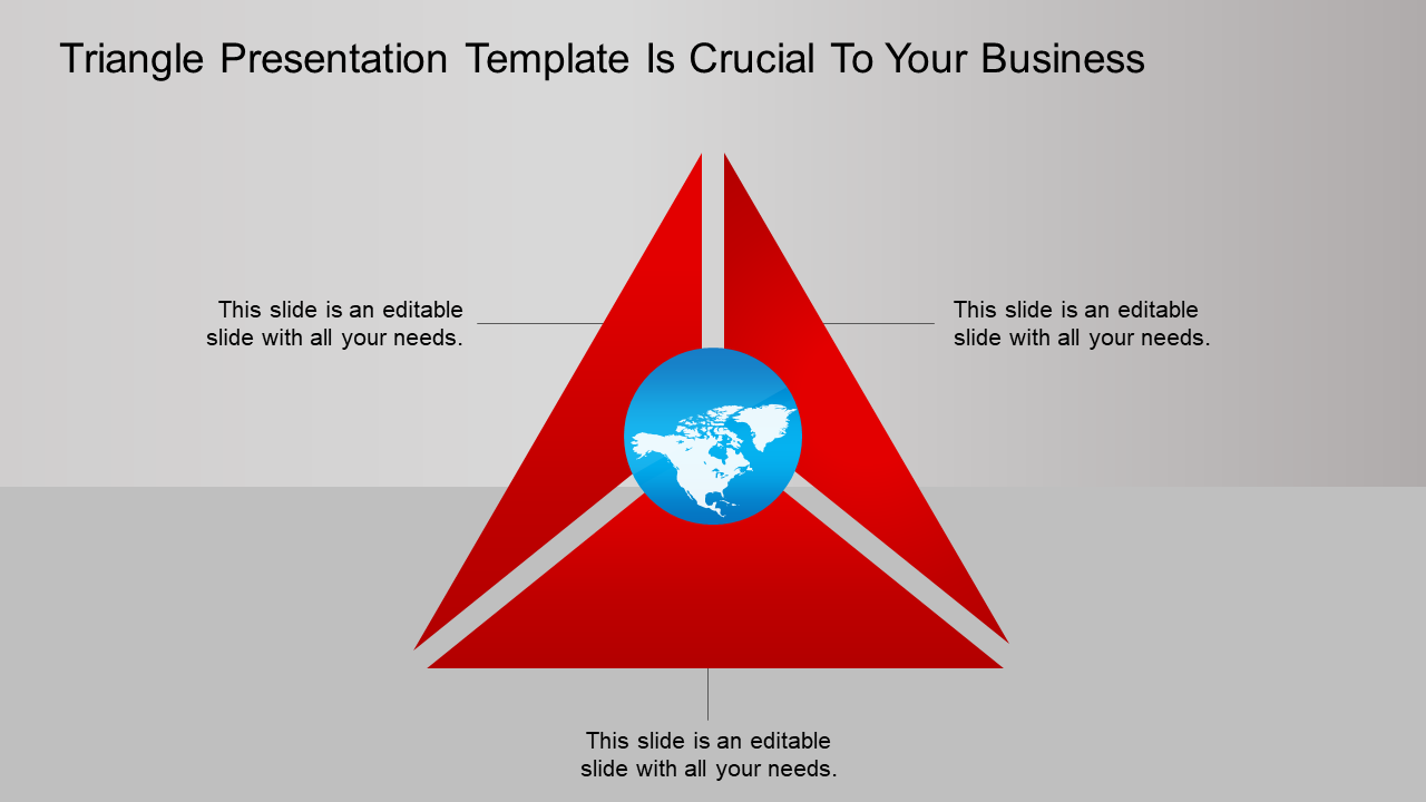 Globe Infused Triangle PPT Template And Google Slides Theme