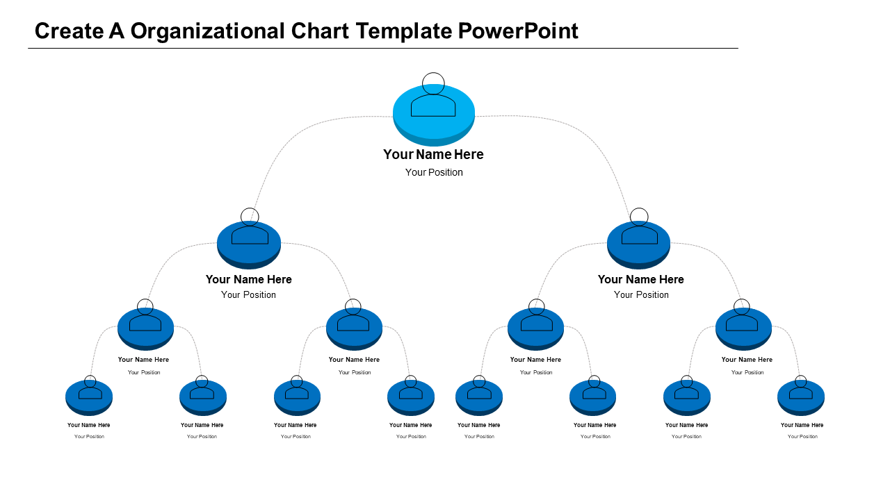 Customizable Organizational Chart PPT Template for Teams