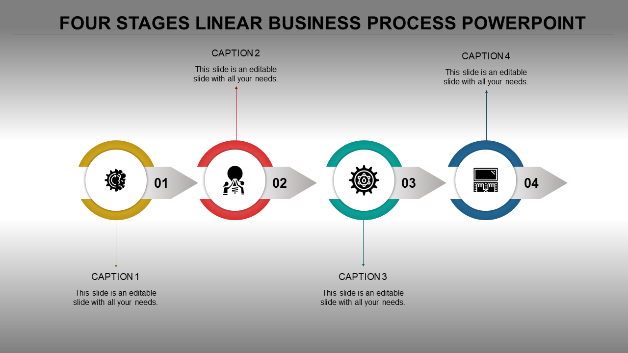 Linear Business Process PowerPoint Template and Google Slides