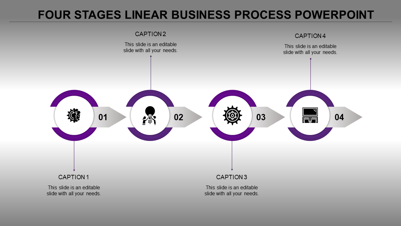 Effective Business Process PowerPoint with Four Node Designs