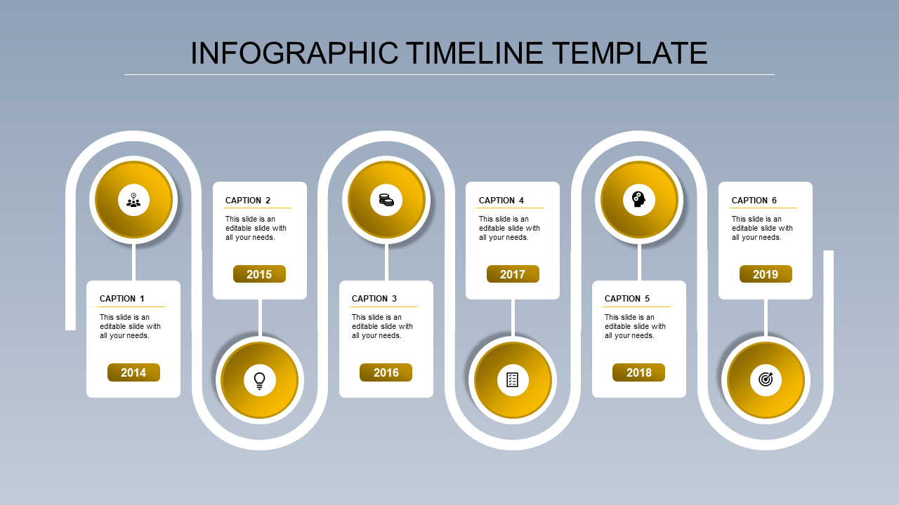 Creative Timeline Templates PPT Slide Design-Yellow Color