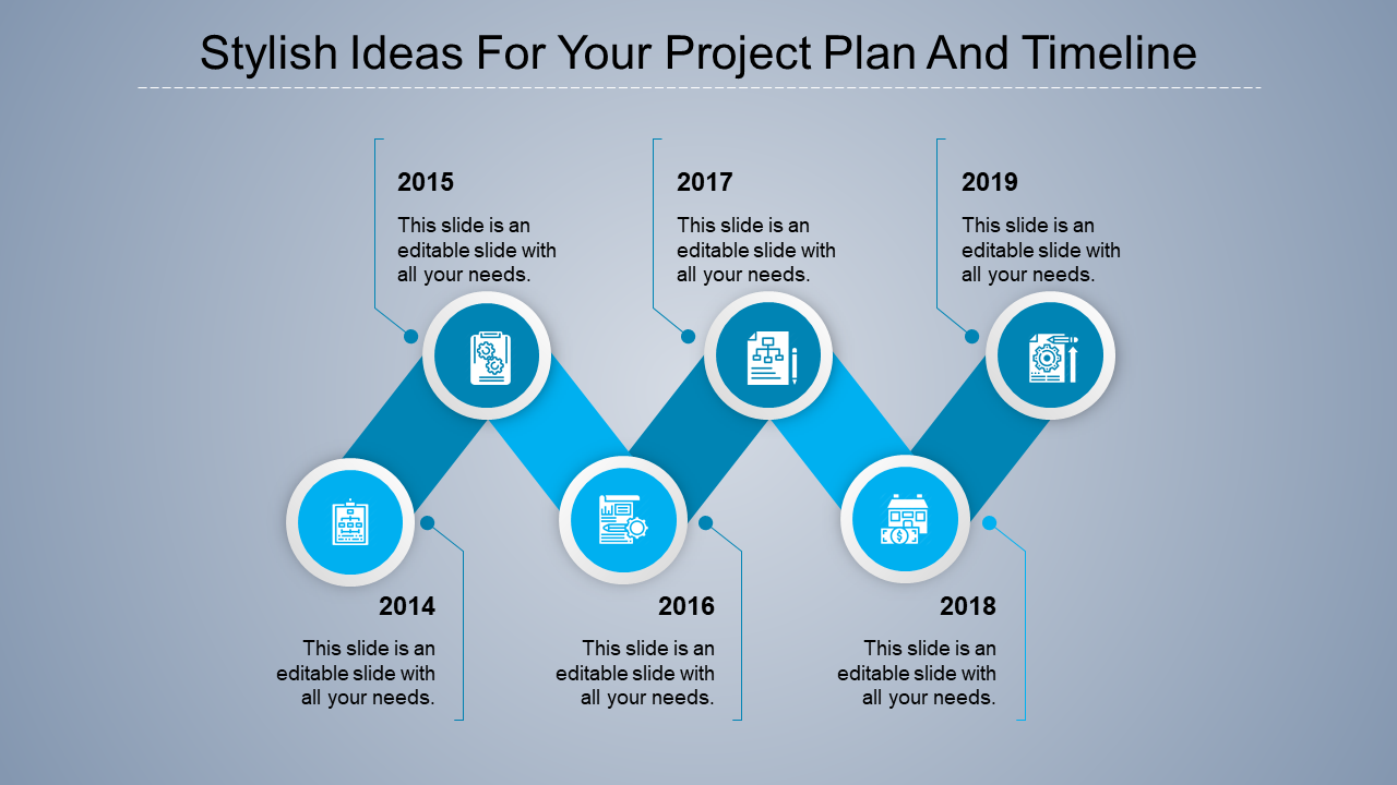 Custom Project Plan PowerPoint Timeline Template for Teams