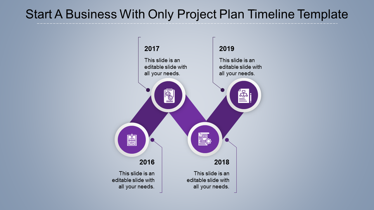 Attractive Project Plan Timeline PowerPoint Template and Google Slides