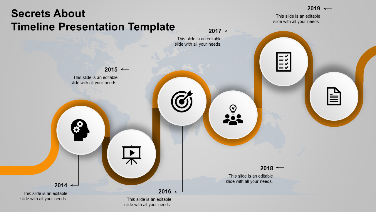 Six Stages Versatile Timeline PPT Template and Google Slides