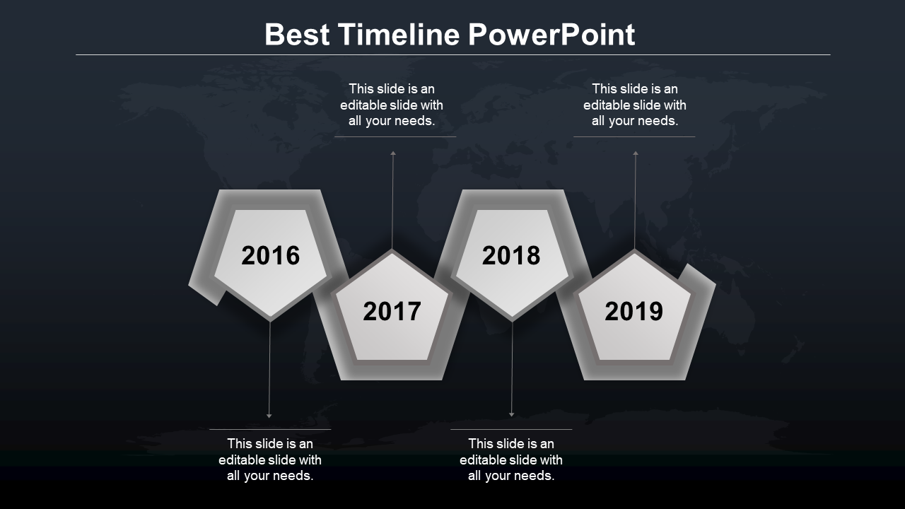 Pentagon Shaped Timeline PPT Template & Google Slides Theme