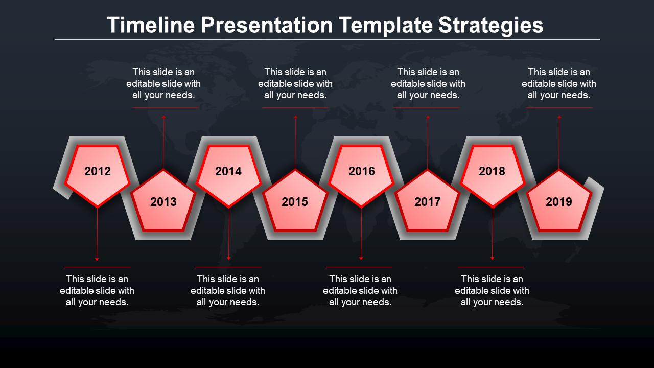 Globe Themed Timeline PowerPoint Template and Google Slides