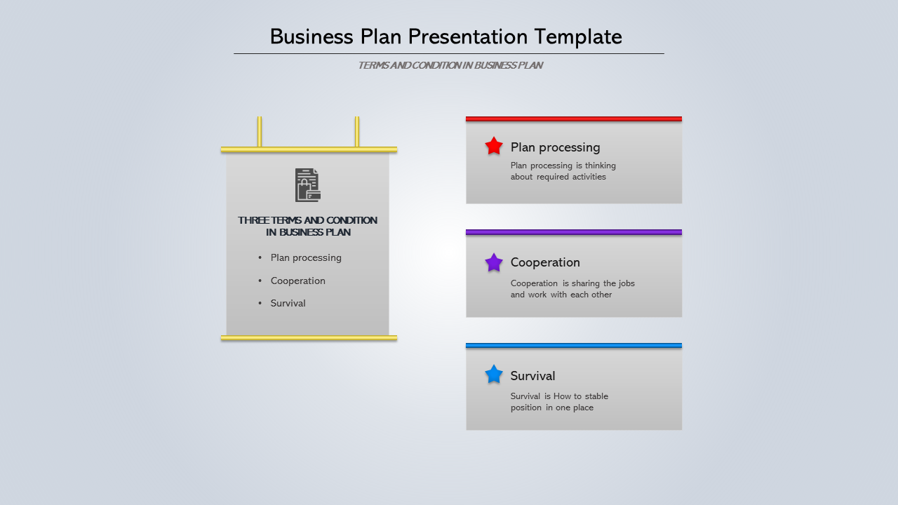 A  Three Node Business Plan Presentation Template