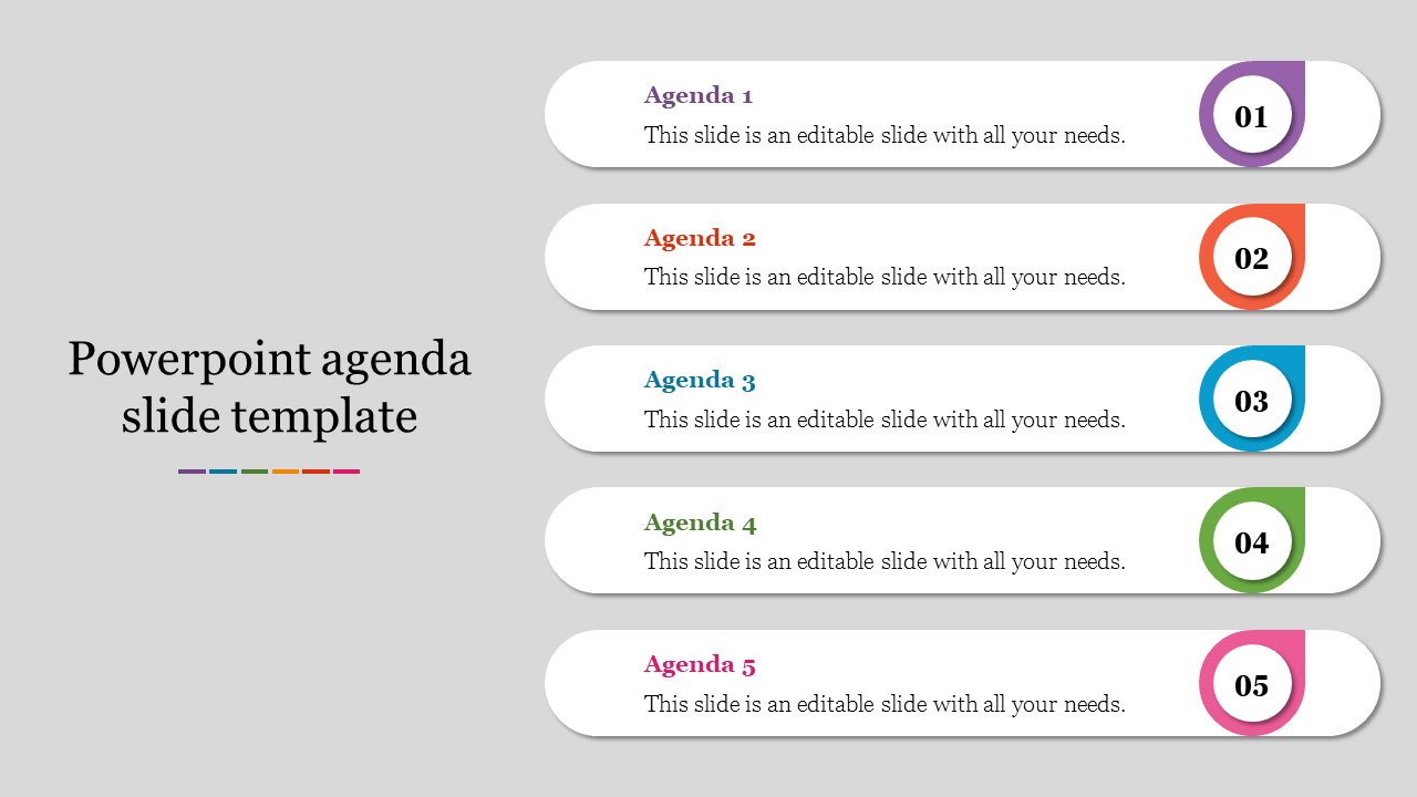 PowerPoint Agenda Slide Template for Clear Layouts