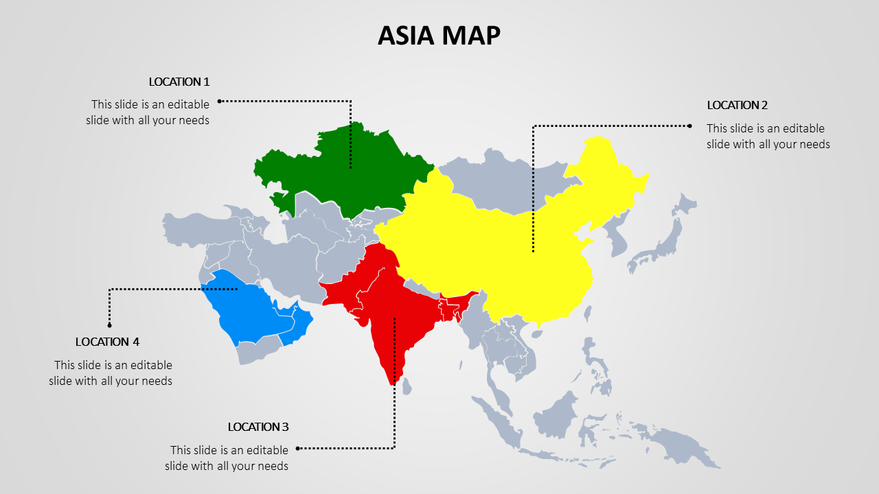 Editable Asia Map Powerpoint Templates - IMAGESEE