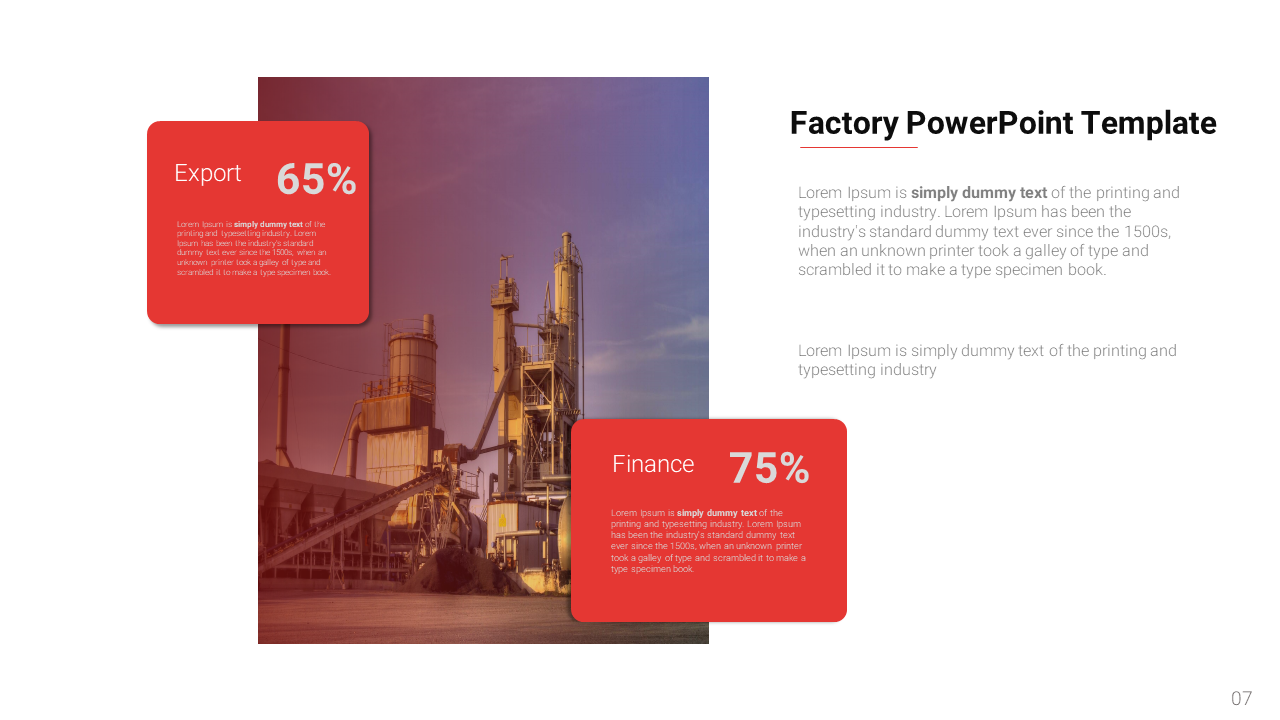 Impressive Factory PowerPoint Template Presentation