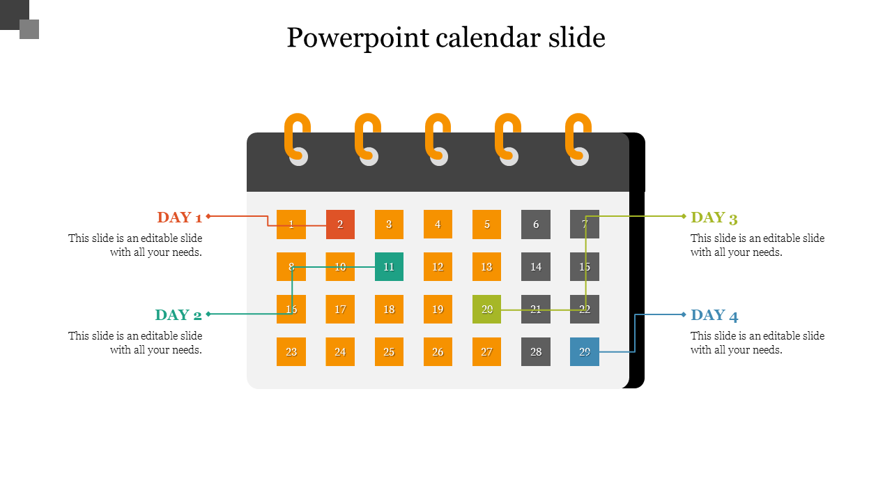 PowerPoint Calendar Presentation Template Google Slides