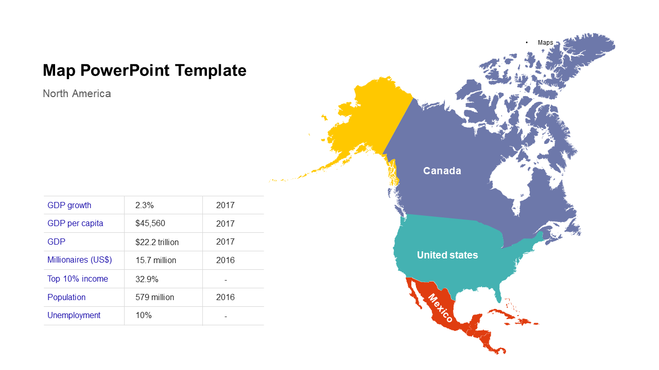 Map PowerPoint Template - North America Map presentation