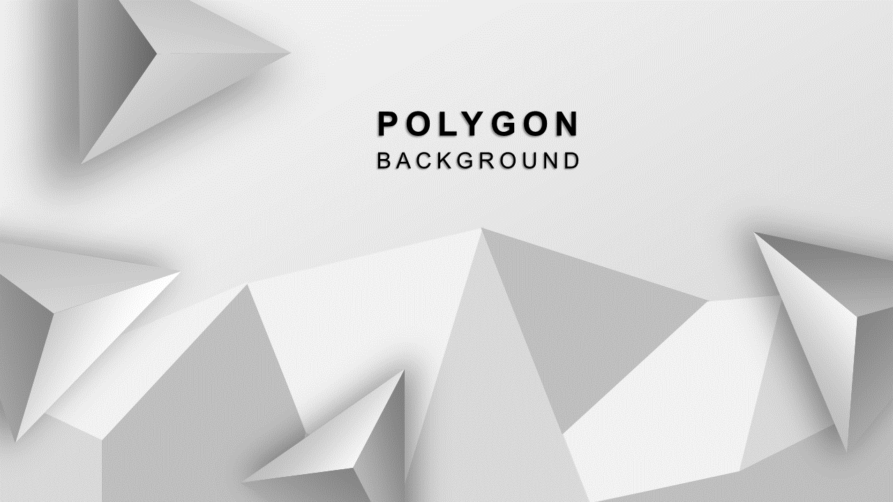 Abstract polygon shapes in shades of gray creating a geometric background with the title text in bold black.