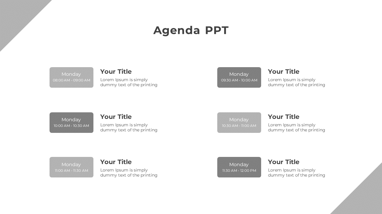 Agenda PowerPoint And Google Slides Template With Gray Color