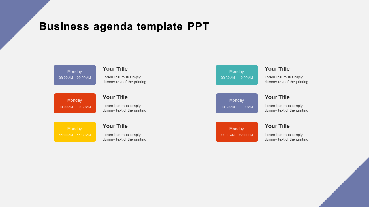 Leave an Everlasting Business Agenda Template PPT Slides