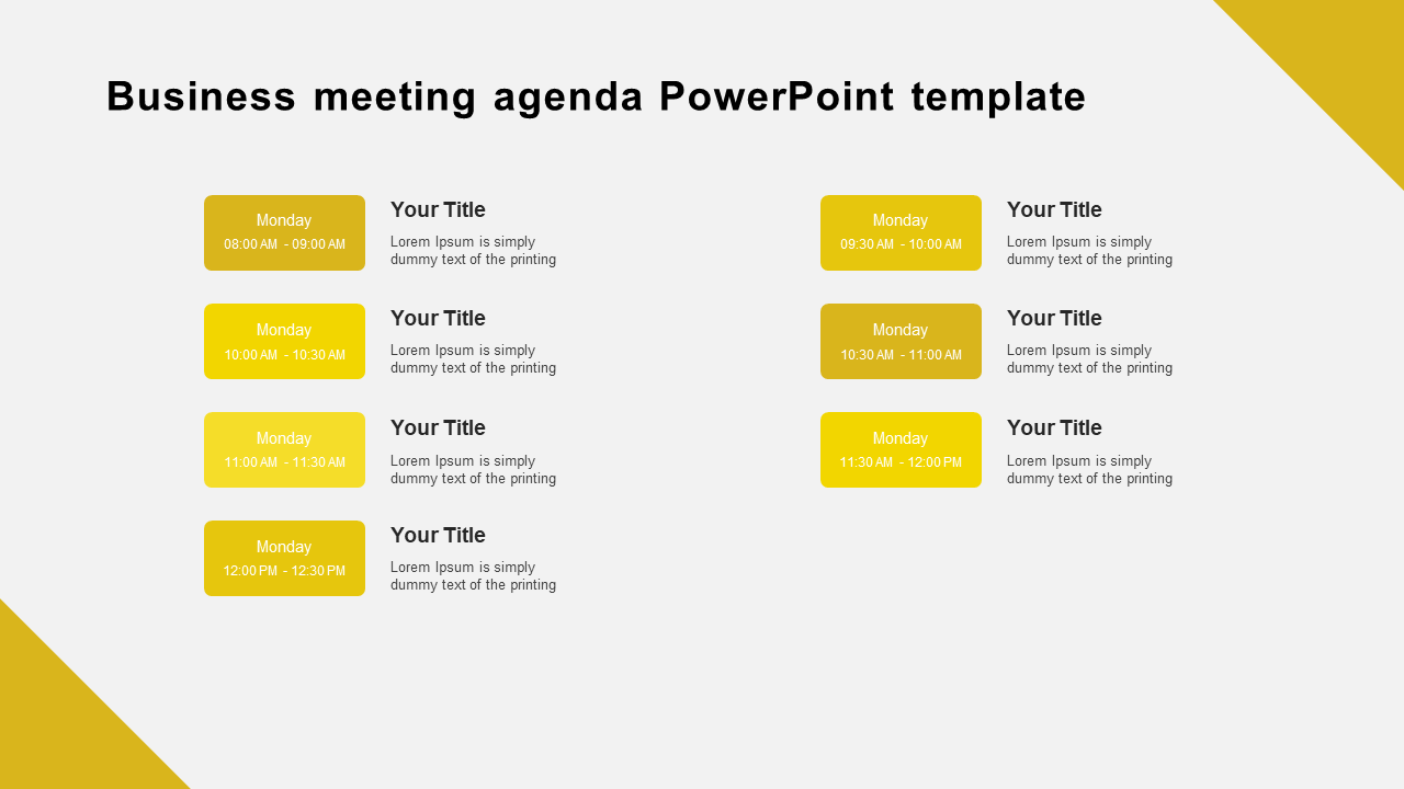 Business Meeting Agenda Powerpoint Template Presentation