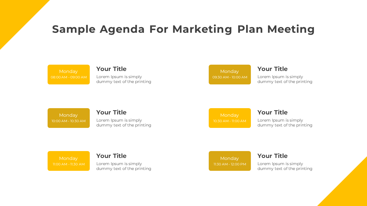 Agenda For Marketing Plan Meeting PPT And Google Slides