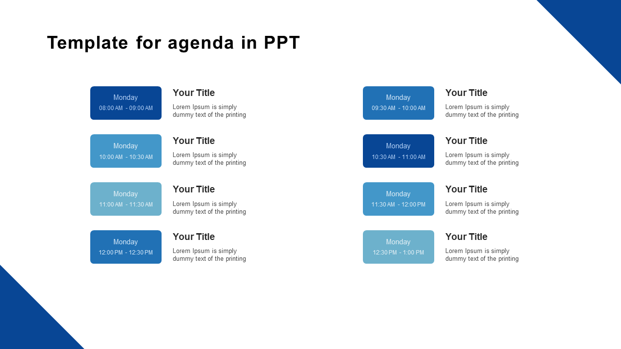 Attractive 8 Steps Template For Agenda In PPT Presentation