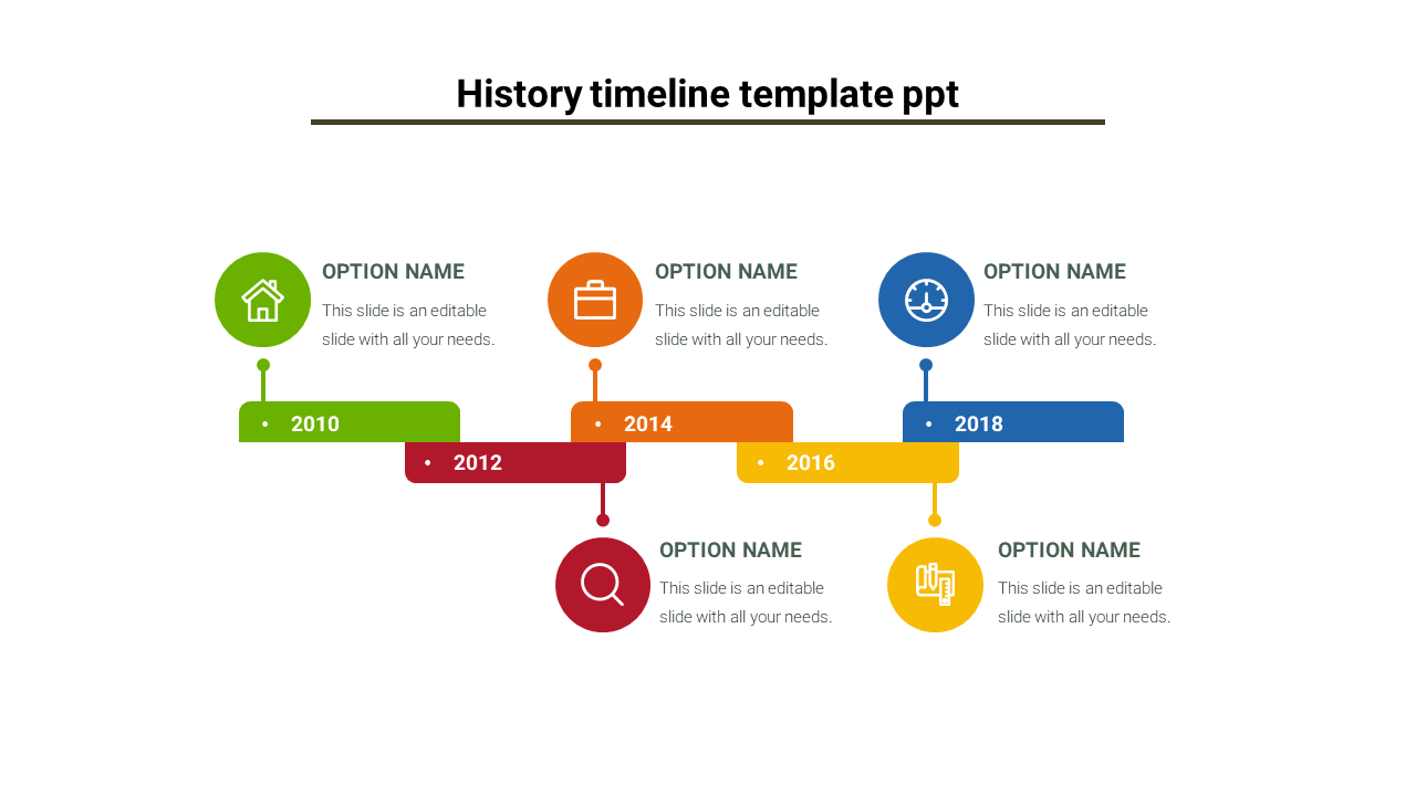 Simple History Timeline Template PPT Presentation