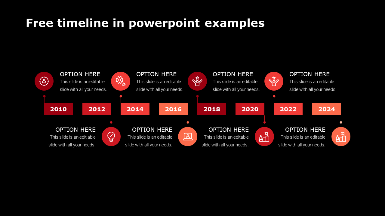 Free Timeline In PowerPoint Examples Slide Template