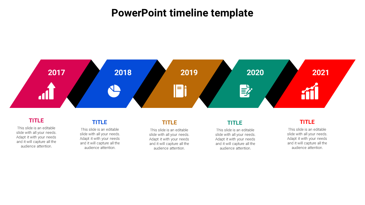 PowerPoint Timeline Template Download-Five Node