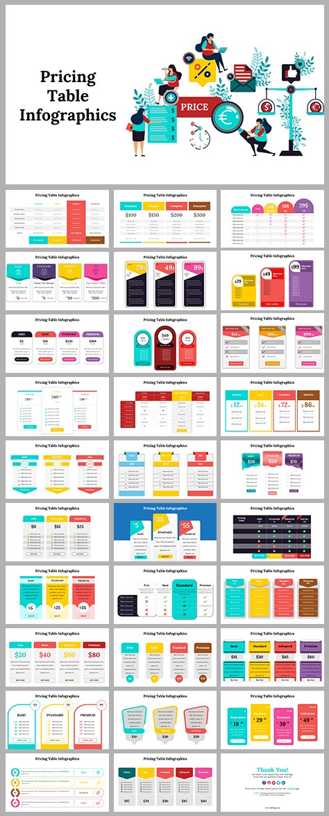 Pricing Table Infographics PowerPoint And Google Slides