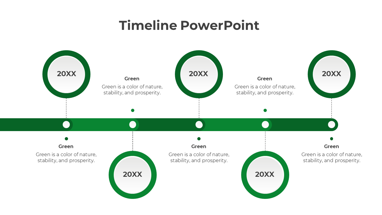 Editable Timeline PPT And Google Slides With Five Nodes