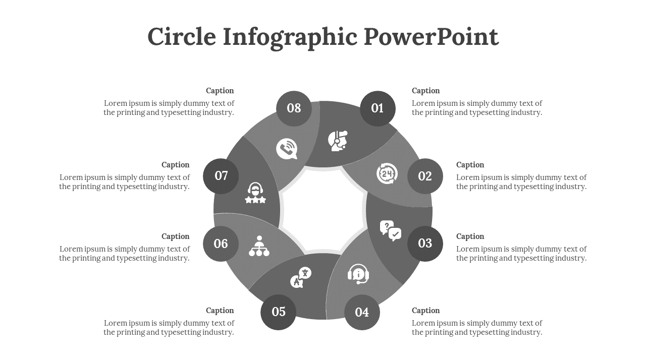 Eye-Catching Circle Infographic PowerPoint for Reports