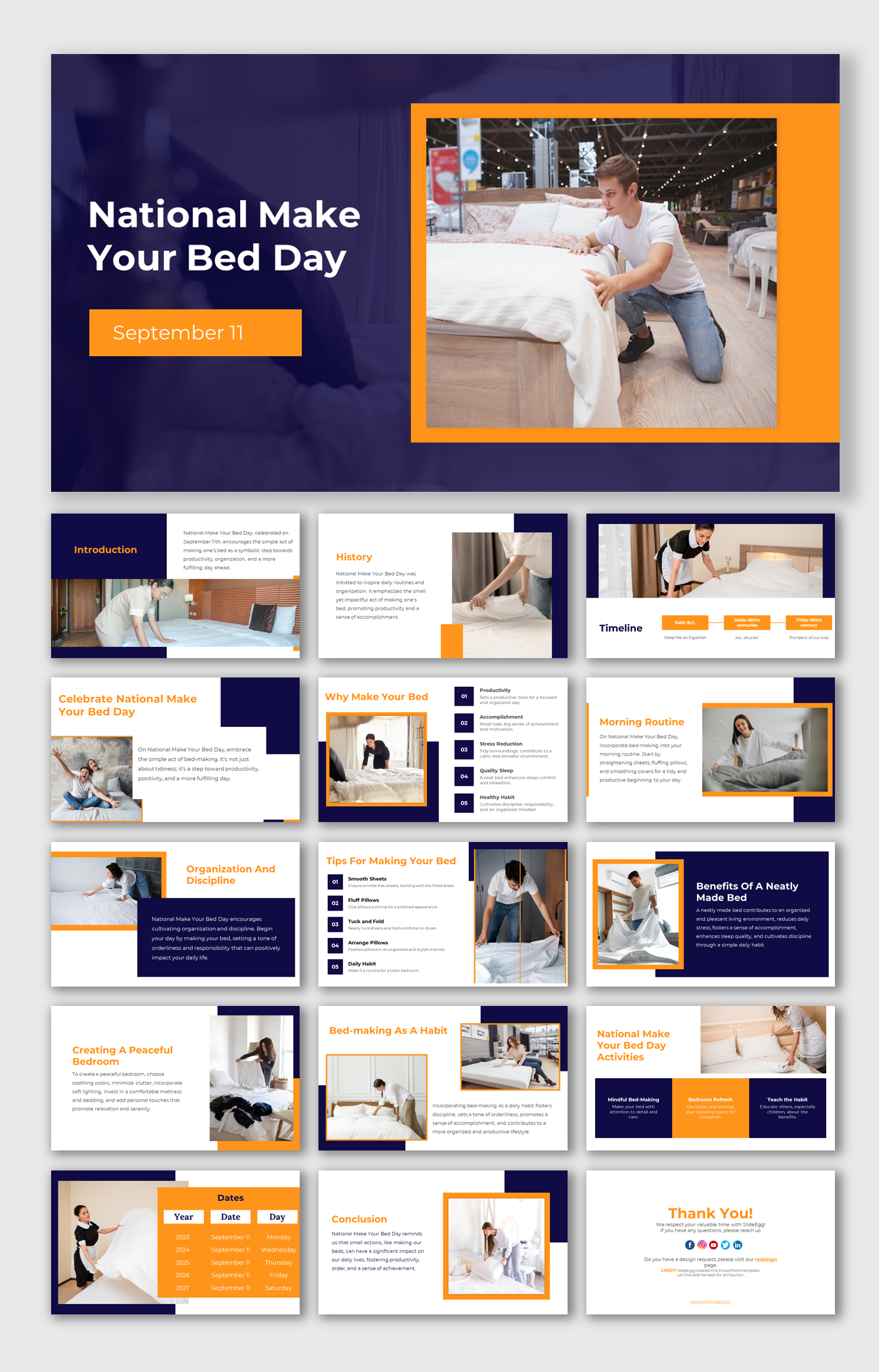 National Make Your Bed Day PPT And Google Slides Templates