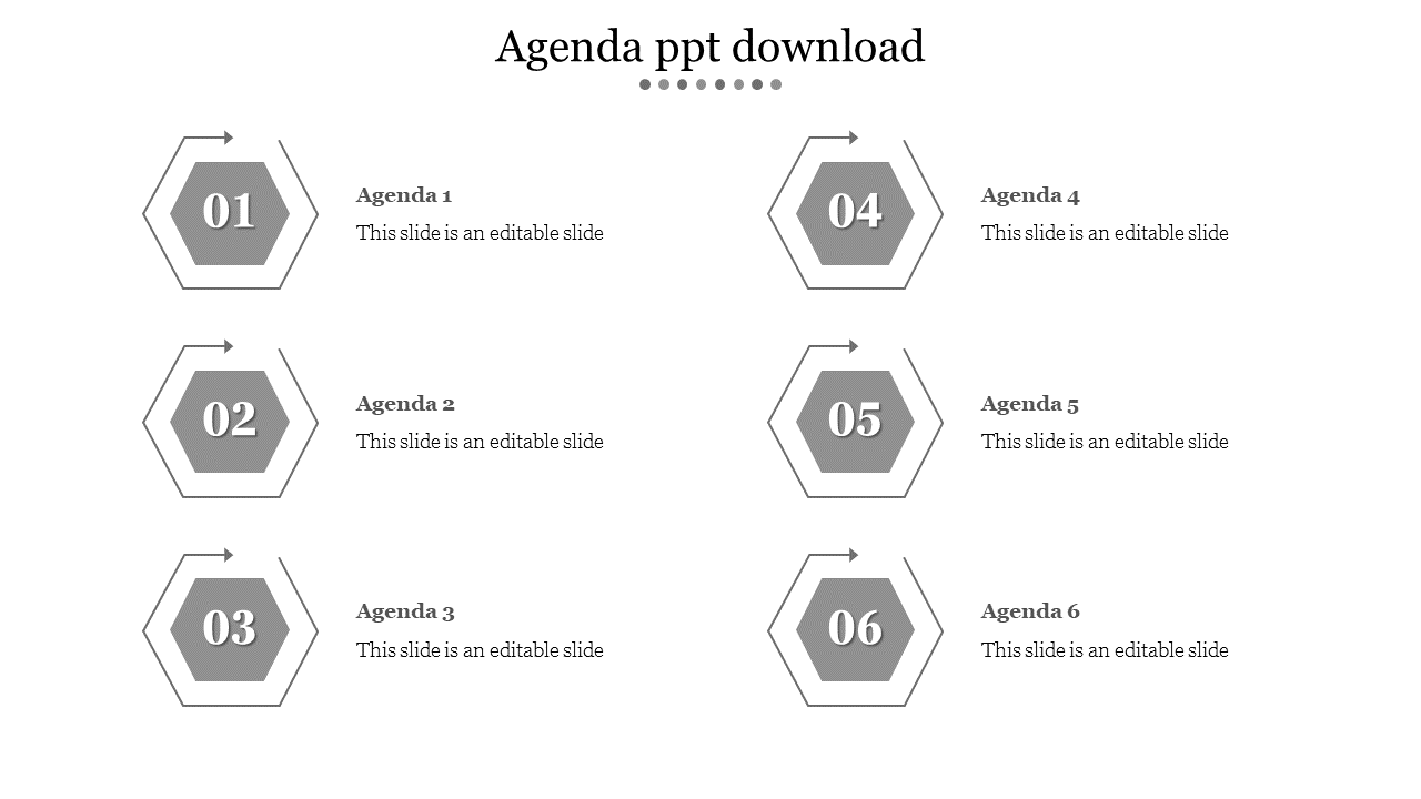 Creative Agenda PPT Download for Presentation Slides