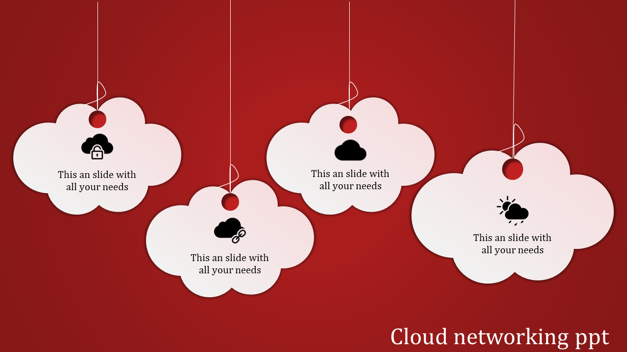 Cloud Networking PPT And Google Slides Designs-Four Node