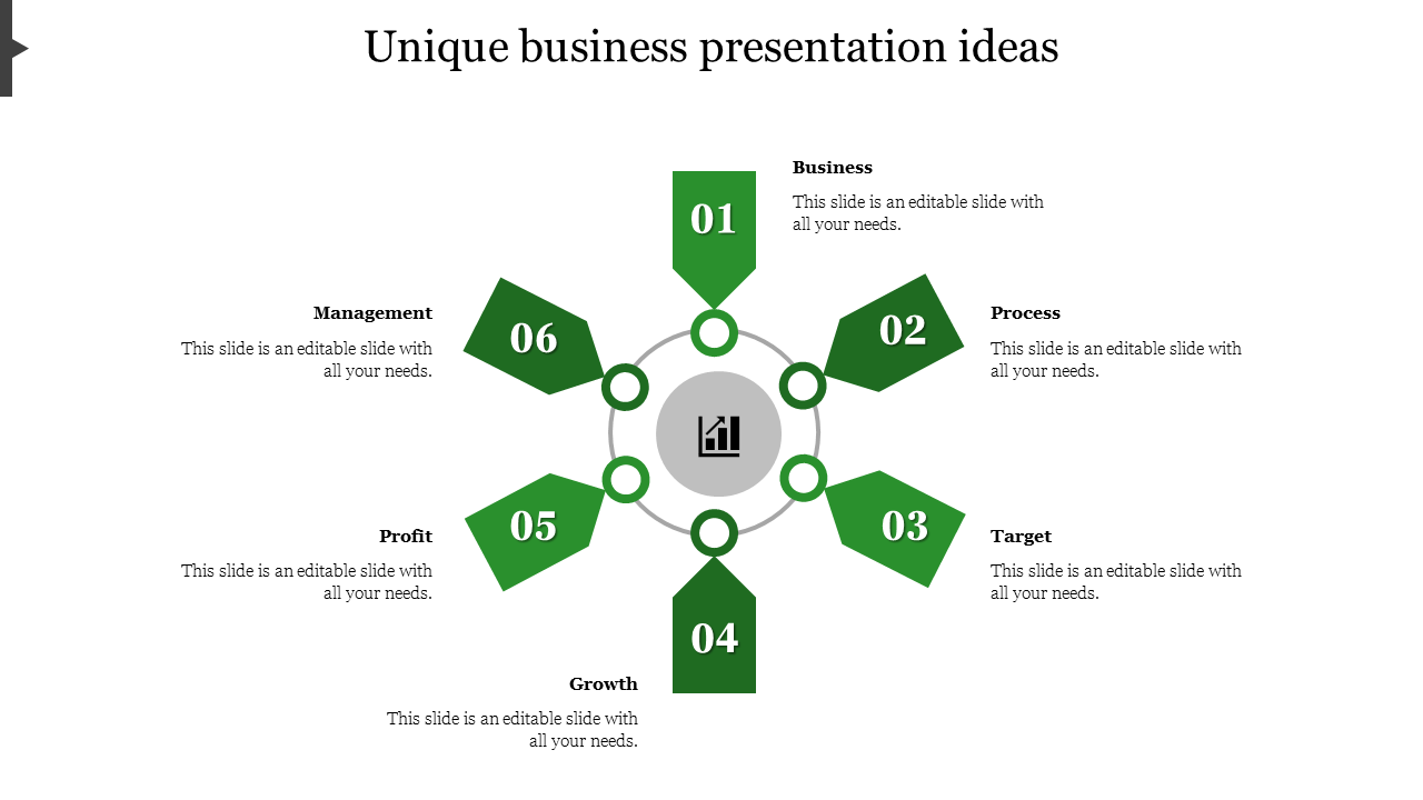 Unique Business Presentation Ideas Template Design-6 Node