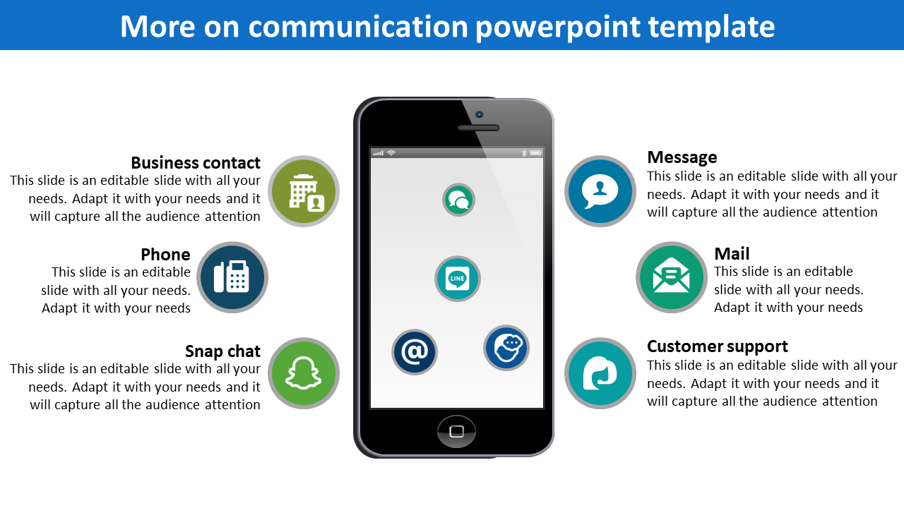 Creative Communication PowerPoint Template with Phone