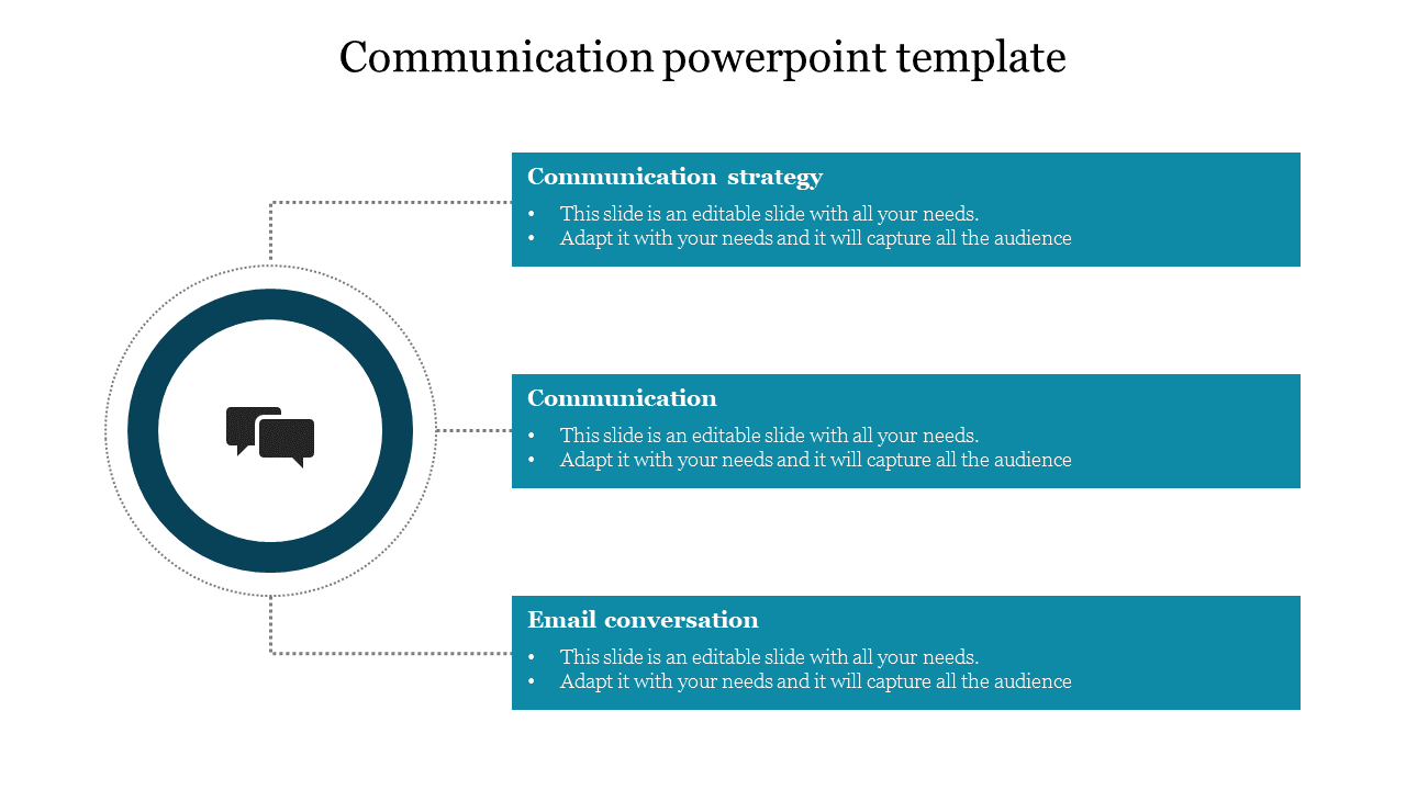 Communication PowerPoint Template with Three Nodes