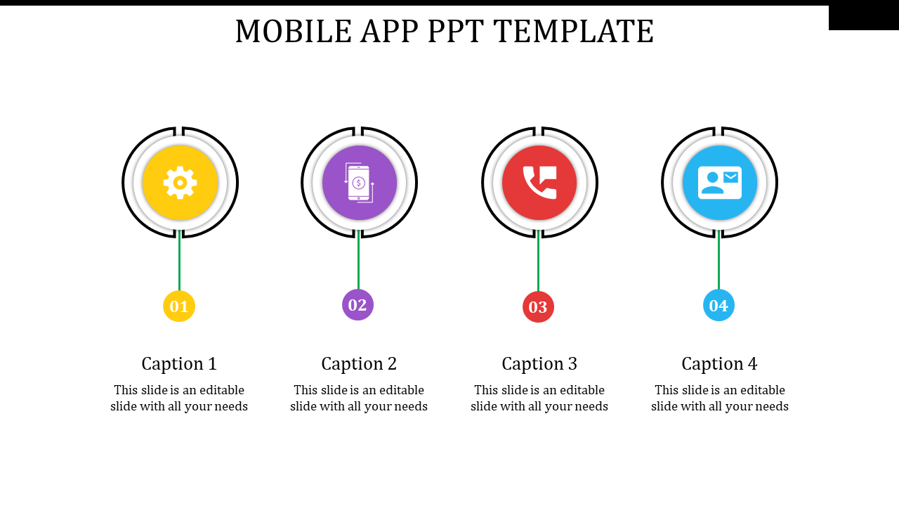 Multicolor Mobile App PPT Template And Google Slides