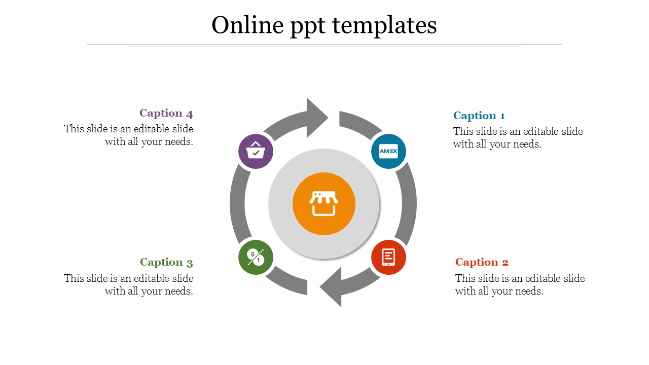 Editable Online PPT Templates With Circular Loop Design	