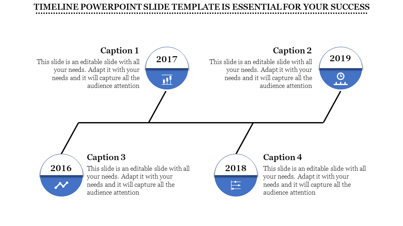 Timeline PowerPoint Slide Template for Milestone Tracking