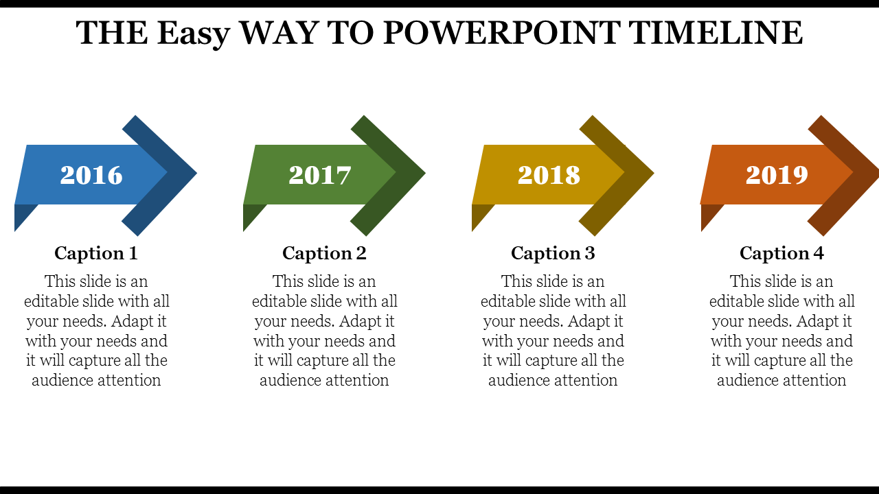 Four Noded PowerPoint Timeline for Strategic Planning