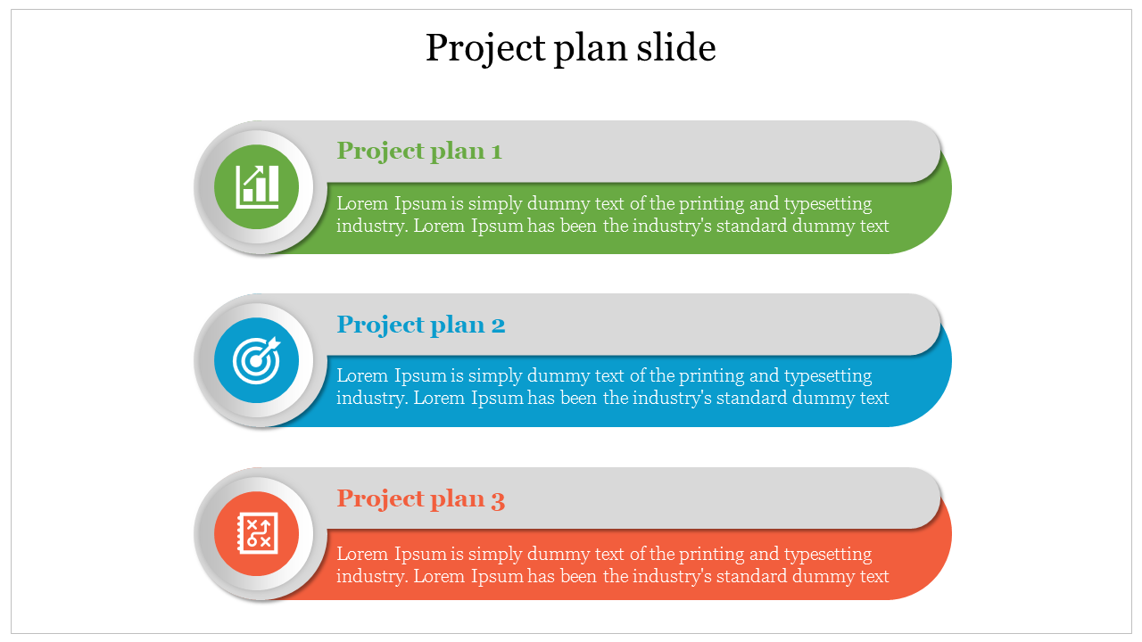 Three Noded Project Plan PPT Slide for Detailed Planning