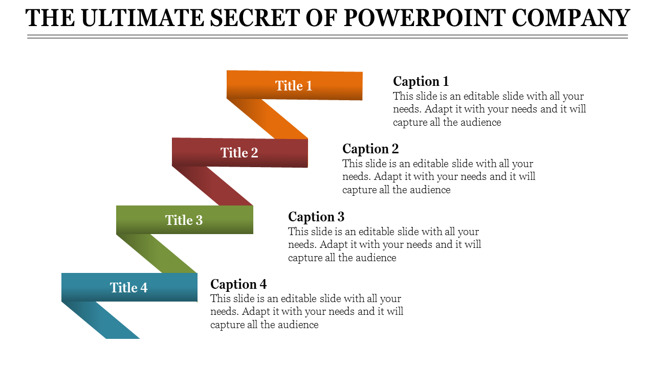 100% Editable Company PowerPoint Template - Four Nodes