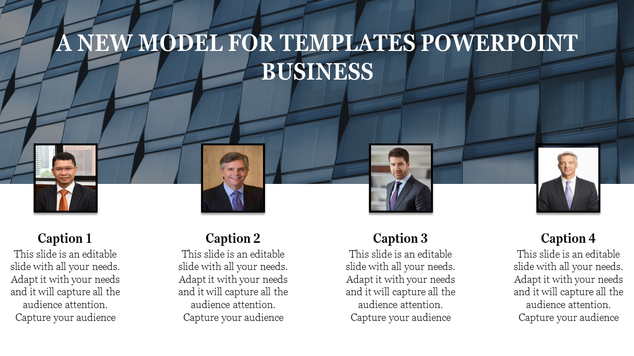 Templates PowerPoint Business with Four Node