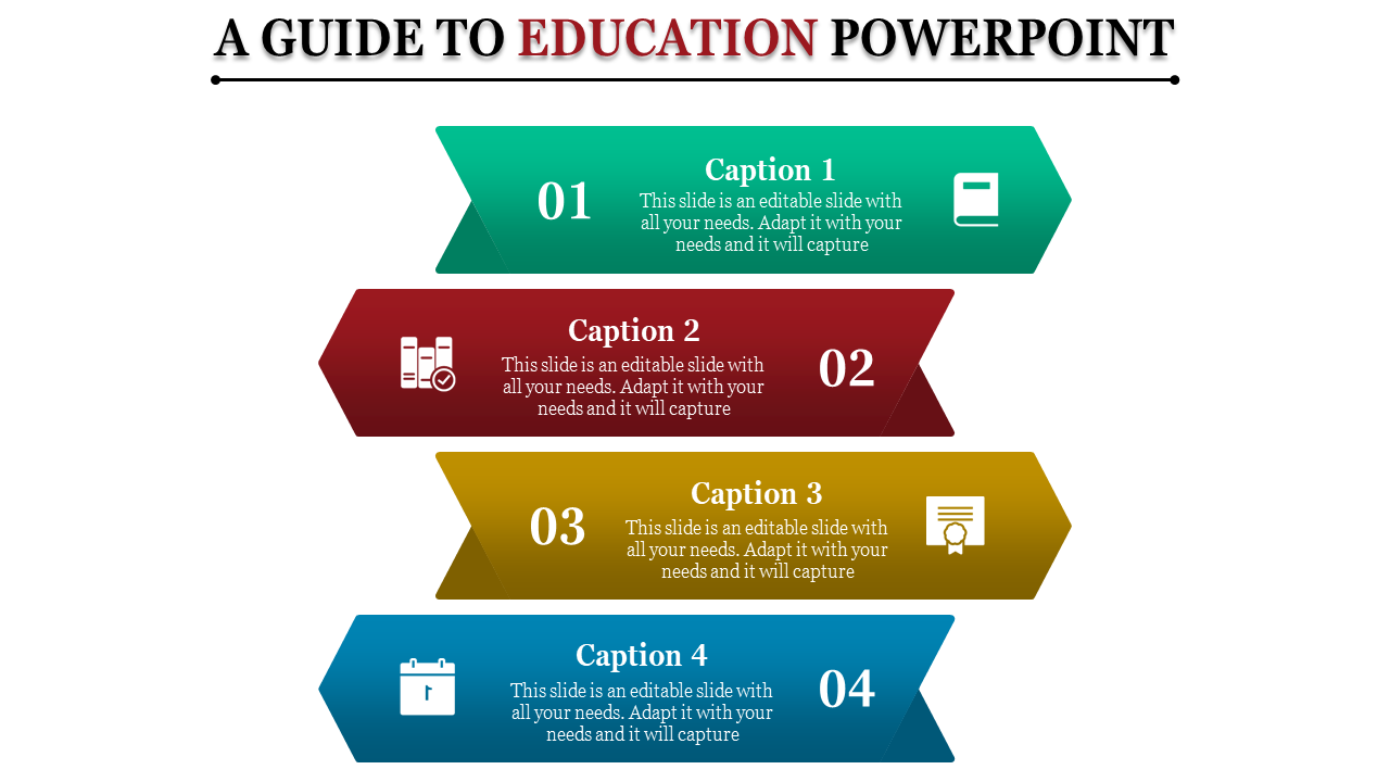 Education PowerPoint Presentation Slide - Four Nodes