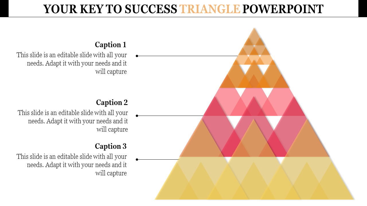 Pyramid-style illustration featuring gradient-filled triangular patterns and caption areas on the side.