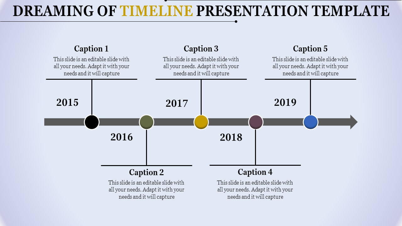 Simple Timeline PPT Presentation Template for Tracking