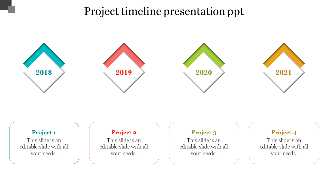 New product template slide with three bullet points beside a laptop showing an orange graphic with a brown bag.