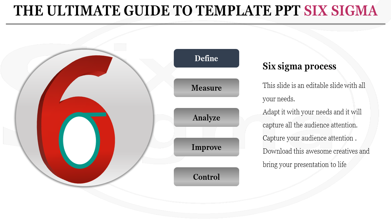 Make Use Of Our Template PPT Six Sigma Presentation